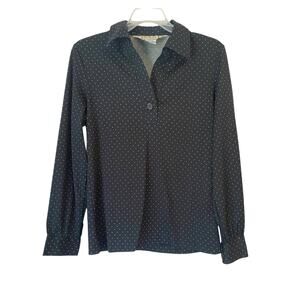 Andrew St. John vintage button top M black polka dot